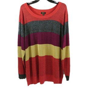 Maree Pour Toi Colorblock Metallic Stripe Sweater